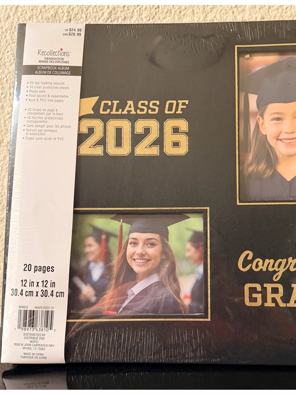 Recollections Black & Gold 'Class of 2026' Graduation Scrapbook Album